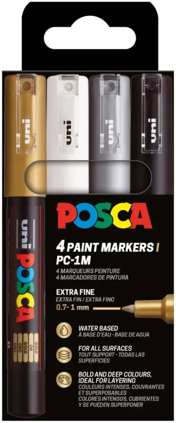 Марķieru komplekts POSCA PC-1MC 4 gab