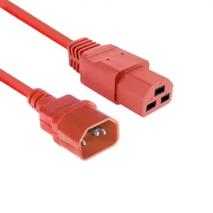 Barošanas kabelis ACT C14—C21 IEC60320, sarkans, 2 m, 250 V 10 A
