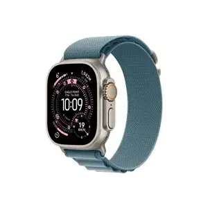 Viedpulkstenis Apple Watch Ultra 3 GPS + Cellular 49 mm Natural Titanium ar Light Blue Alpine Loop siksnu (Large)