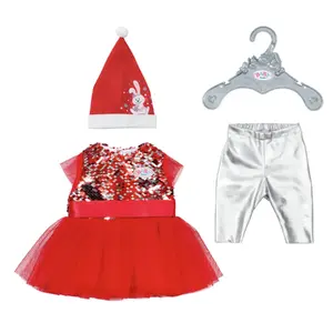Lelles kleita ZAPF BABY born Xmas Dress 43 cm lellēm, tekstils, daudzkrāsaina, salokāma, 3–12 gadi
