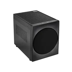Datora korpuss CHIEFTEC CI-03B-OP Cube Black — Cube formfaktors, atbalsta Micro ATX/Mini-ITX, 2×3,5" + 2×2,5", 1×200 mm priekšējais ventilators