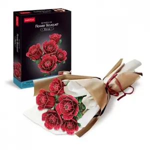 Puzzle (3D) cubicfun Bouquet of flowers - Roses model 306-P865H, decorative 3D puzzle