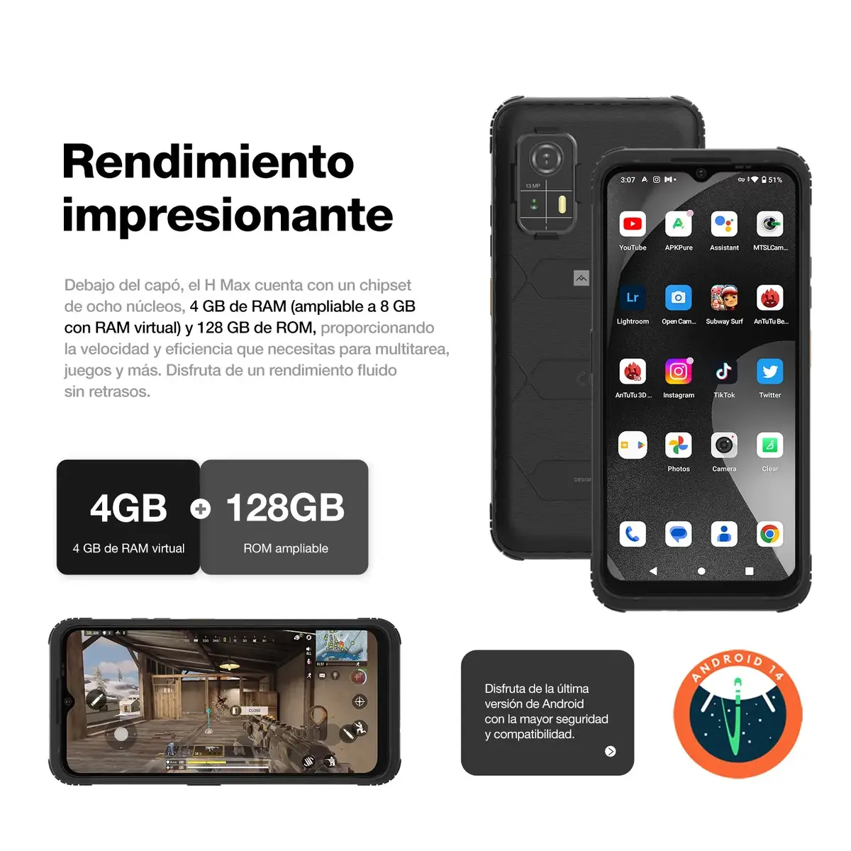 Смартфон AGM H Max — 6,56", Android 14 Photo 7
