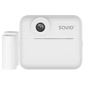 Instant print camera SAVIO AN-01 for kids, white, 2.4" LCD, MicroSDHC up to 32 GB, USB-C, 1200 mAh battery, no built-in flash