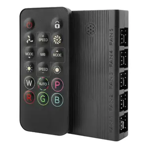 Adresējamais RGB kontrolieris TACENS Mars Gaming MFHUB — 5V ARGB, 12V ventilatori, 10 ARGB porti, 10 4-pin PWM savienotāji, 80×40×17 mm
