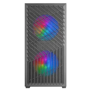 Datora korpuss TACENS Mars Gaming MC-VORTEX Mini Tower Mini-ITX/Micro-ATX rūdīta stikla melns, 3×120 mm, GPU 27,3 cm, CPU dzes. 162 mm