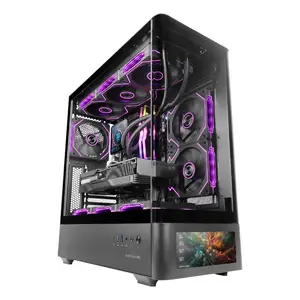 Datorkorpuss TACENS Mars Gaming MCLCDPRO Midi Tower — melns, IPS 7,2" displejs, barošanas bloks apakšā, atbalsta ATX/Micro‑ATX/Mini‑ITX