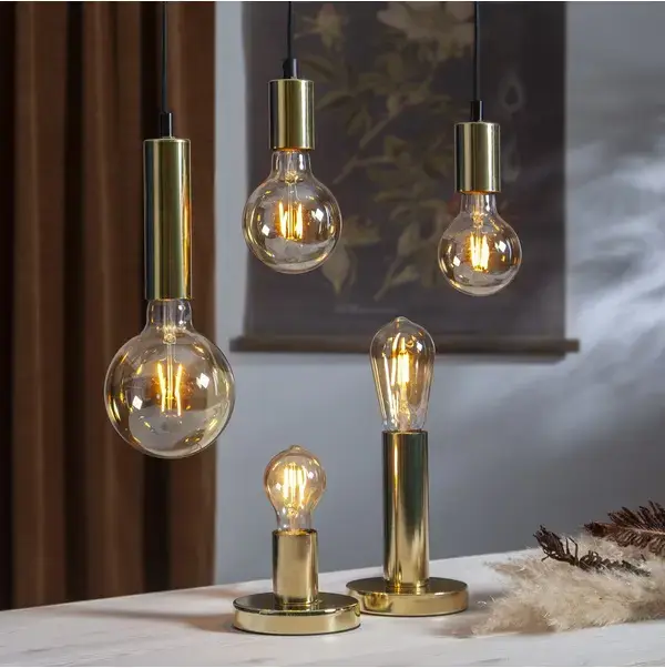 Dekoratīvā LED spuldze Star Trading E27 TA60 Plain Amber Photo 3