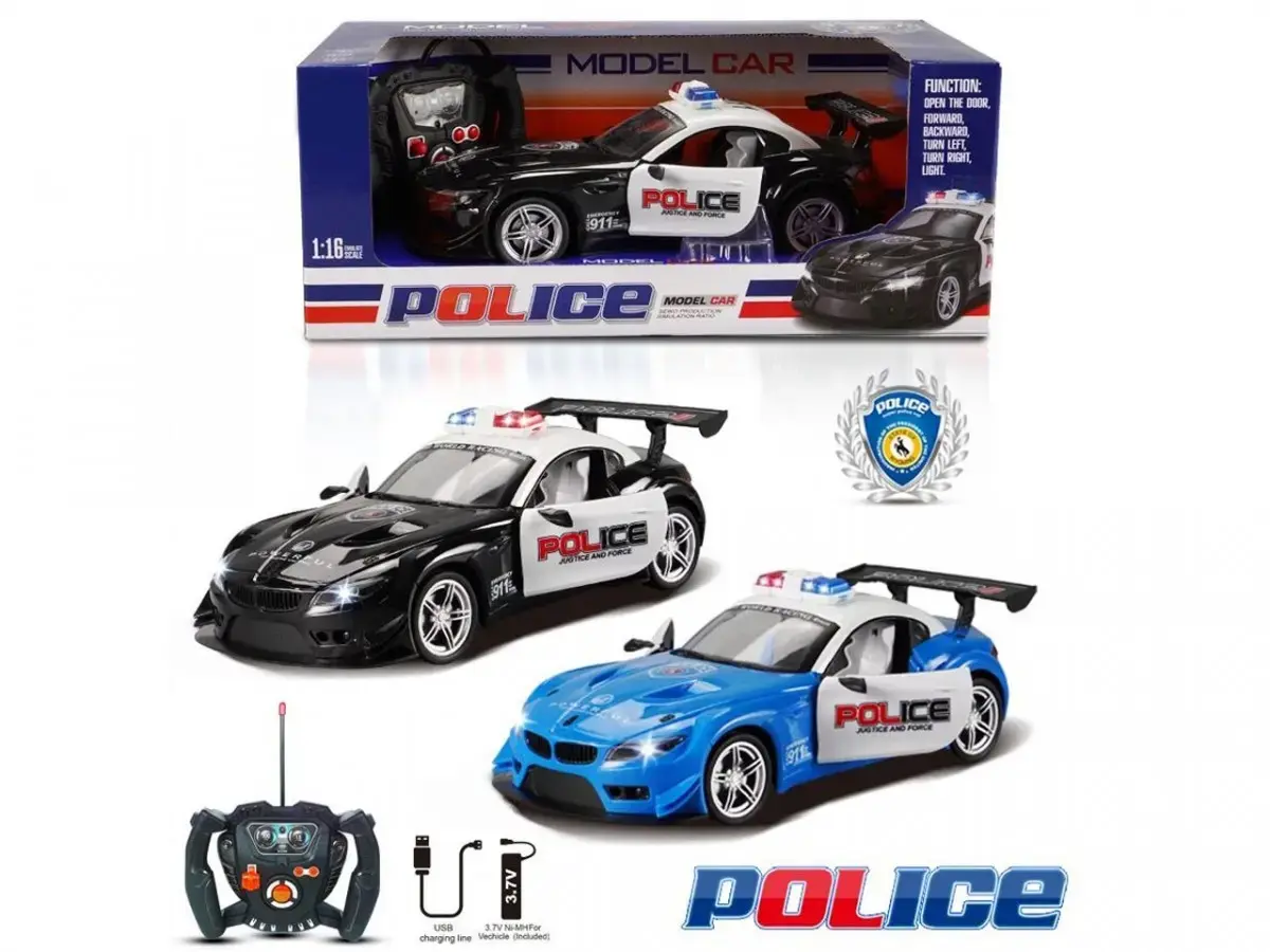 Madej R/C policijas auto ar gaismu un durvīm Photo 2