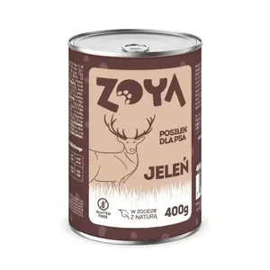 Влажный корм для собак ZOYA Jeleń в банке 400 г — беззерновой, вкус оленя, полнорационный для взрослых собак