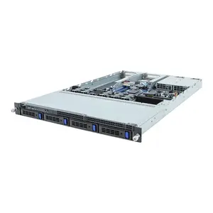 1U skapja servera platforma GIGABYTE R133-C13-ACG1 — AMD B650E čipset, Socket AM5, 4x DDR5 UDIMM sloti, 800W redundantais PSU, 4 x 2.5"/3.5" nodalījumi
