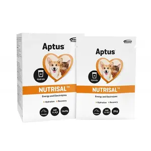 Oral hydration supplement Aptus NutriSal for dogs and cats — powder sachets 10 × 25 g, grain-free, preservative- and gluten-free