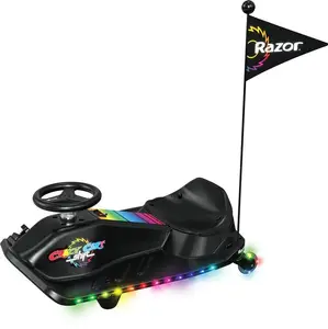 Elektriskais drift karts Razor CRAZY CART Shift Lightshow — uzlādējama litija baterija, LED apgaismojums, 13 km/h, 40 min