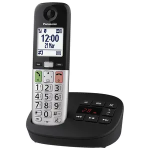 DECT tālrunis Panasonic KX-TGU430 bezvadu klausule, skaļrunis, zvanu identifikācija, 2.4" ekrāns, 1000 kontakti, pelēks/melns