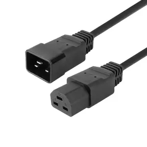 MicroConnect PE170410 Power Cable Black 1 m C21 Coupler to C20 Coupler H05VV-F 250 V 16 A