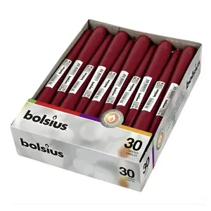 Galda svece 1 gab. bolsius 245×24 mm tumši sarkana