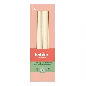 Table candles bolsius 4 pcs, 245 x 24 mm, pearl finish