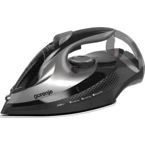 Steam iron Gorenje SIH3200BKS — 3200 W, ceramic soleplate, 0.42 L tank, 250 g/min steam boost, vertical steam