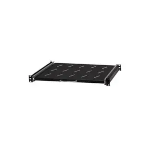 Rack sliding shelf 1U 450mm with perforation, Lexi-NET LXR19-1U-450B, black