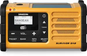 Радиоприёмник Sangean MMR-88 DAB+ (USB-C) жёлтый — аварийный с динамо и солнечной зарядкой