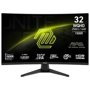 Datora monitors MSI MAG 321CQF E18 — 31,5" (80 cm), 2560×1440 WQHD, 0,5 ms, 16:9, VESA, melns