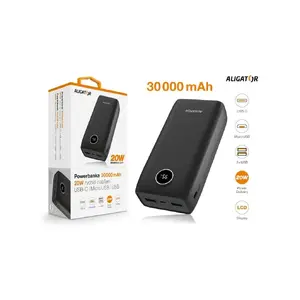 Portable power bank ALIGATOR PBPD30BK 30 000 mAh PD 20W black