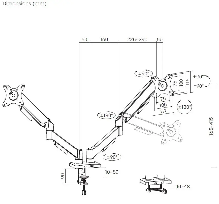 DELTACO ARM-1300-B TV stiprinājums līdz 32" Photo 3
