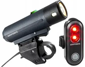Velosipēda apgaismojuma komplekts Kryptonite Street F-500 priekšējais 500 lm un Avenue R-45 aizmugurējais