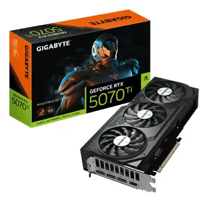 Videokarte GIGABYTE GeForce RTX 5070 Ti WINDFORCE OC V2 — 16 GB GDDR7, 256 bit, PCIe 5.0, 2497 MHz, 3×DP, HDMI