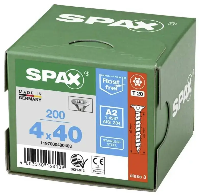 SPAX stainless steel screw 4 x 40 mm, 200 pcs Photo 2
