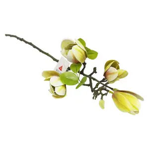 Decorative artificial magnolia stem 68 cm, ArtFlow, white, potted floral stem