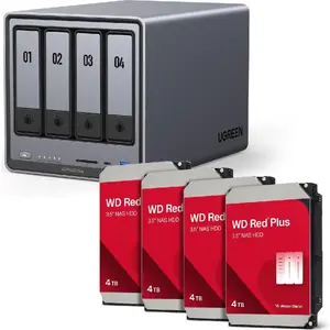NAS enclosure UGREEN NASync DXP4800 Plus with Western Digital internal HDDs 16 TB (4 x 4 TB)