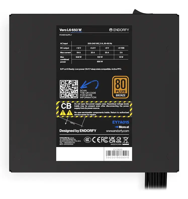 ENDORFY Vero L6 650 Вт ATX блок питания Photo 9
