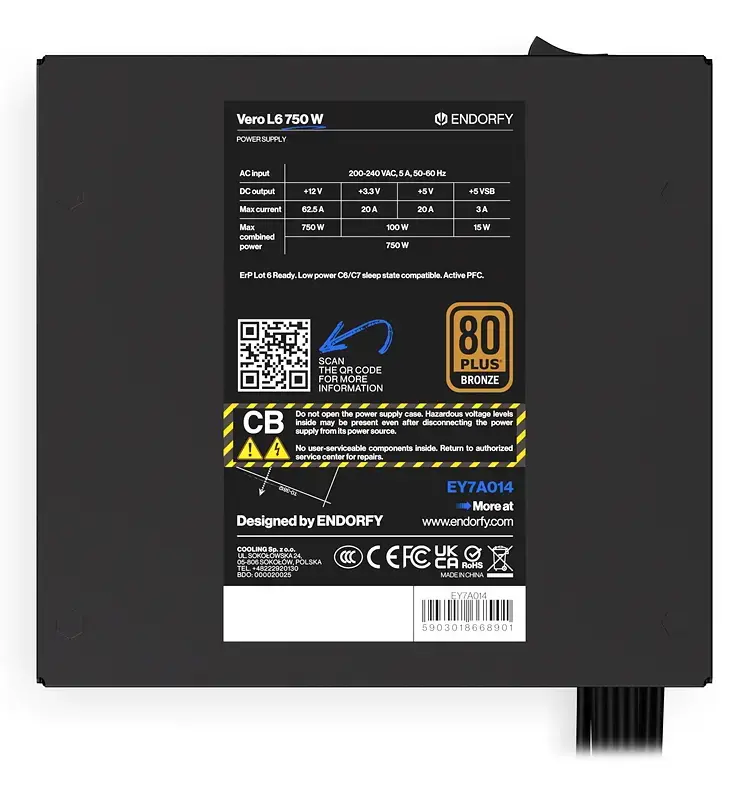 ENDORFY Vero L6 750 Вт ATX блок питания Photo 9