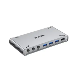 KVM switch Unitek D1118AGY01-EU USB-C 10Gbps with HDMI, 4K@30Hz, 2x USB-C, 2x HDMI, 3x USB-A, 2x USB2.0, aluminium housing