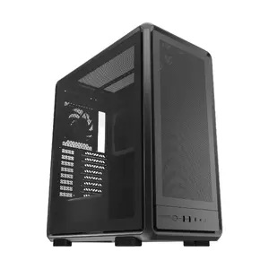 PC Midi Tower Cooler Master MasterFrame 500 Mesh — melns ar caurspīdīgu sānu, atbalsta ATX/EATX, 2x200mm priekšā, 1x120mm aizmugurē