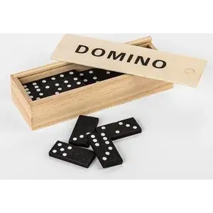 No name wooden domino set Domino drewniane, classic wooden domino pieces