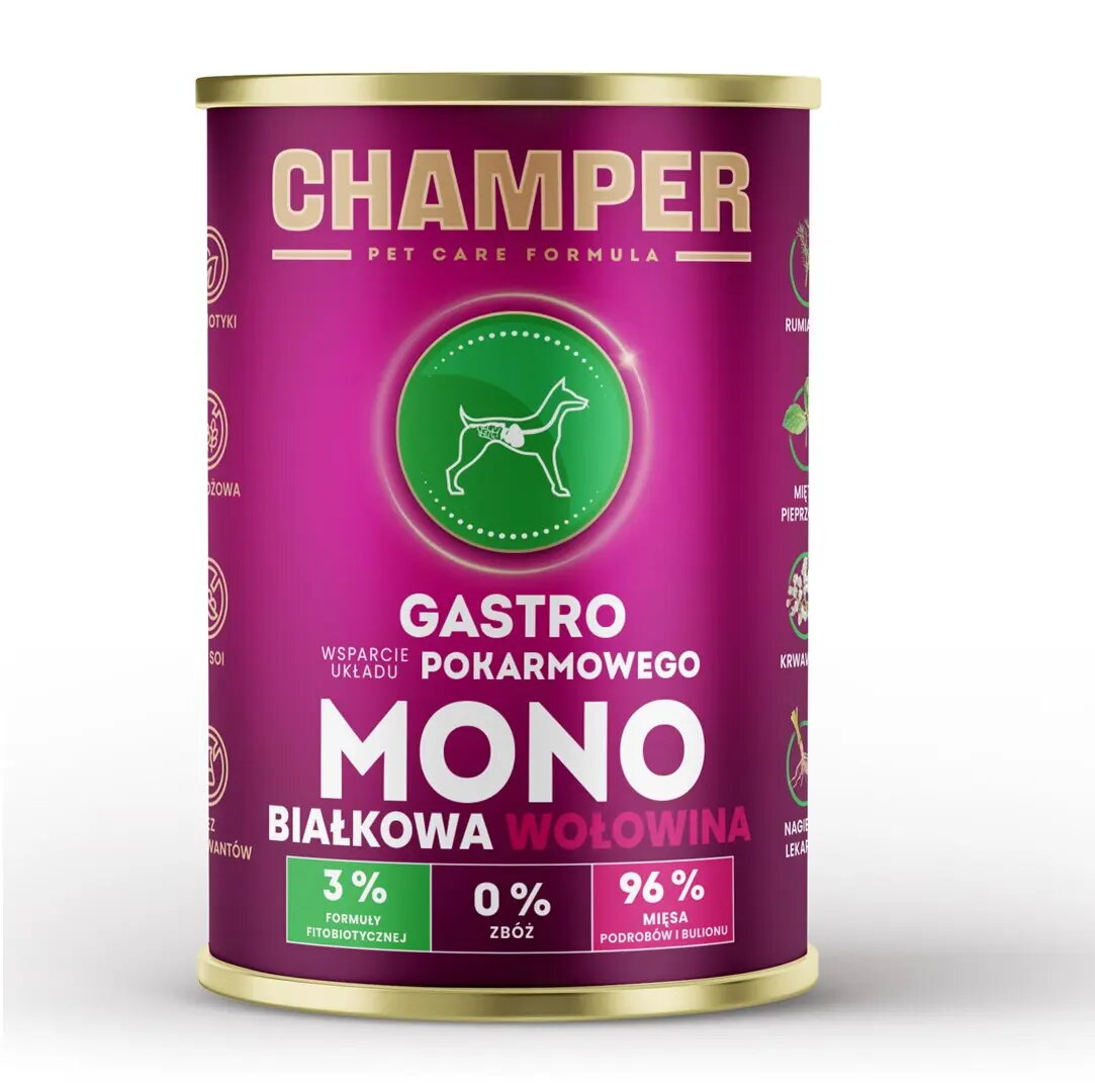 Mitrā barība suņiem CHAMPER Gastro Beef
