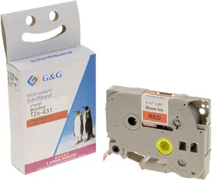 Label tape G&G compatible with Brother TZe-431, black on white, compatible format TZe-431