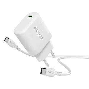 Indoor AC Fast Charger Epico Resolve Universal White — 100–240V input, up to 20V output, USB-C, 1.2 m cable
