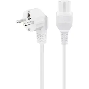 Angled connection cable GOOBAY 30370, 2 m, Power plug F to C15, H05RN-F, 250 V, White