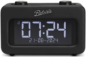 Pārnēsājams analogais radio Roberts Radio Revival Rest Black — DAB/DAB+/FM, Bluetooth, bateriju vai tīkla barošana