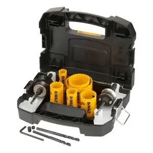 Hole saw set DeWalt DT90357-QZ — 6 hole saws, 2 adapters, for drill, metal/plastic/wood