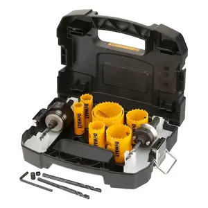 Hole saw set DeWalt DT90355-QZ, 7 hole saws, 13-piece set, for drill, metal/plastic/wood, includes 2 adapters