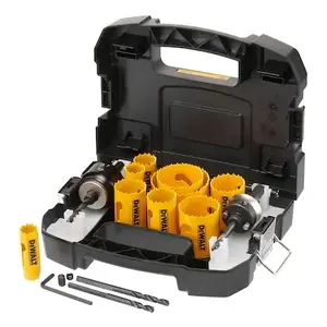 Hole saw set DeWalt DT90361-QZ for drill, 9 hole saws, 2 adapters, for metal/plastic/wood, 13 pcs