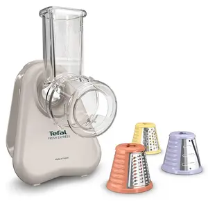 Electric vegetable shredder Tefal Fresh Express DN853BE0 — 150 W, 3 interchangeable nozzles, 1 speed, cream