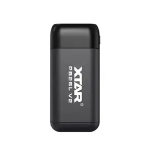 Portatīvs lādētājs un power bank XTAR PB2SL V2 — Li‑ion lādētājs 2×18650/20700/21700, USB‑C, melns