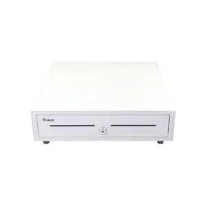 Kases atvilktne EQUIP 351011, manuāla/automātiska POS atvilktne, 4 nodalījumi banknotēm / 8 monētām, metāla, balta, 420×405×110 mm