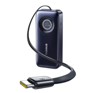 Pārnēsājams LiPo Power Bank Baseus CR11 20000 mAh 67W ar izvelkamu kabeli