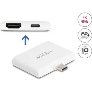 DELOCK USB Type-C adapter to HDMI 4K 60 Hz with data and PD 94 W (Model 61087)